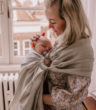 NEU! Ring sling - bio - Natürliche LÖWENZAHN-FLUSS - mit Leinen