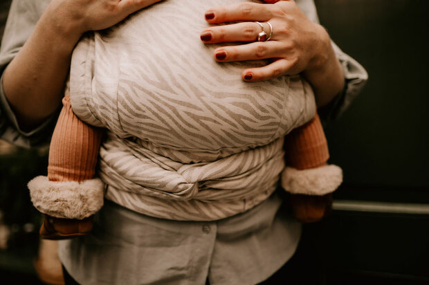 NEU! Babytrage Wrap & Go -  natürliche Zebra - mit Leinen