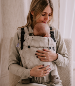 NEU! Babytrage Click & Go - Natürliche Blätter - mit Leinen