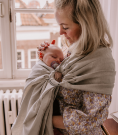 NEU! Ring sling - bio - Natürliche LÖWENZAHN-FLUSS - mit Leinen