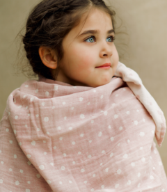 Mullwindeln / Musselin L Rosa Punkte