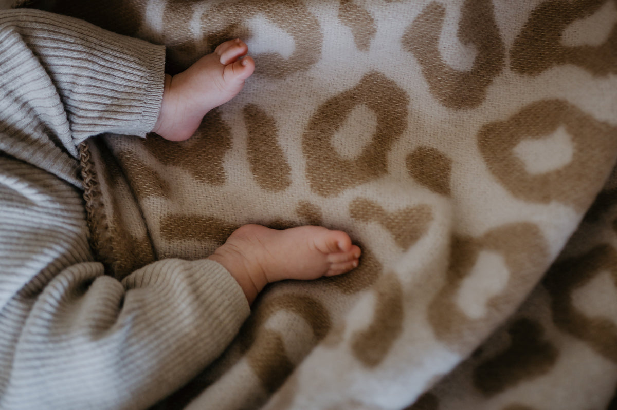 wollen deken baby panter