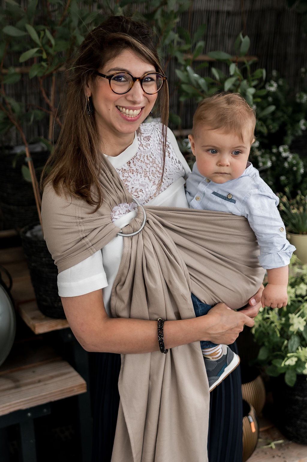 Ringsling zand beige