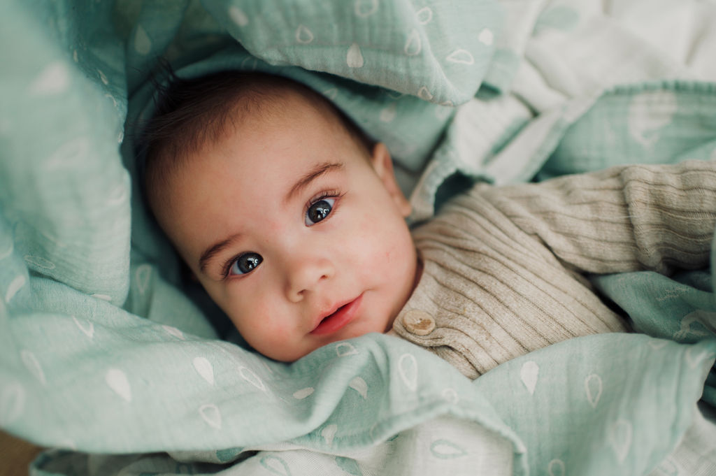 Mulltuch - Jadegrün Tropfen - Pure Baby Love